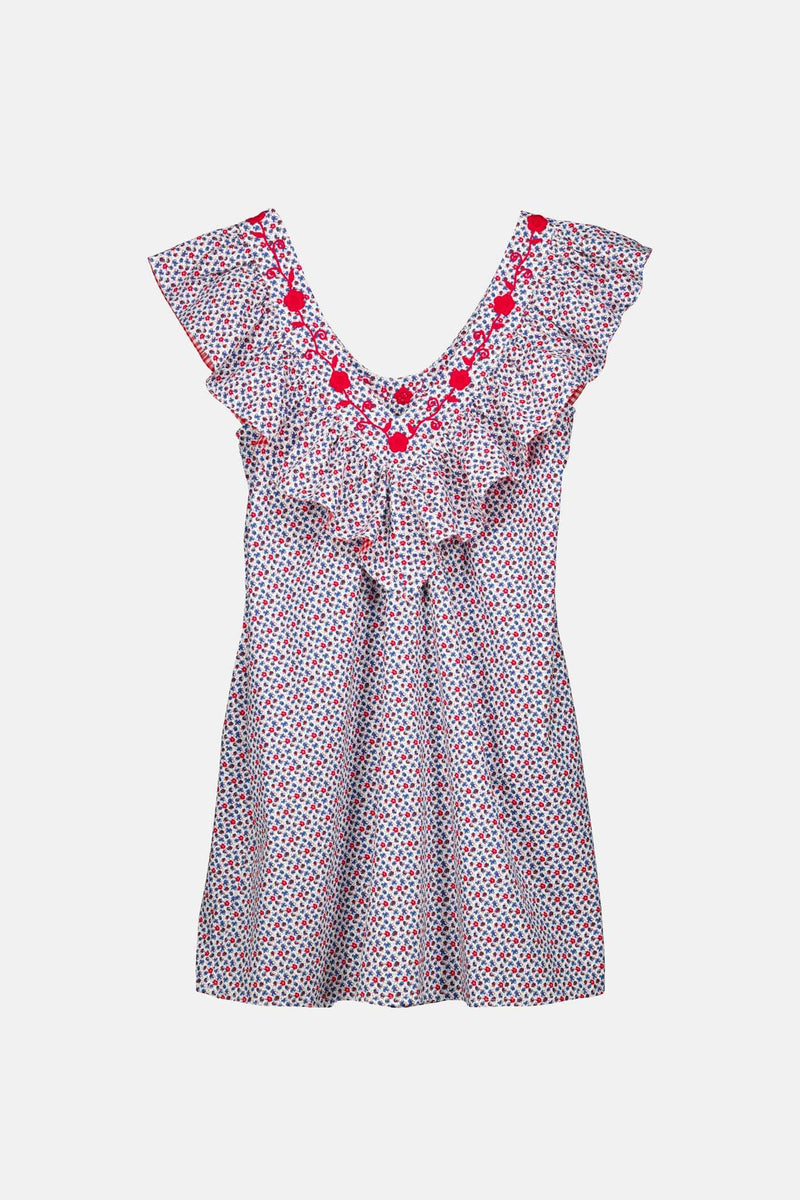 Andrea Floral Roja Short Dress