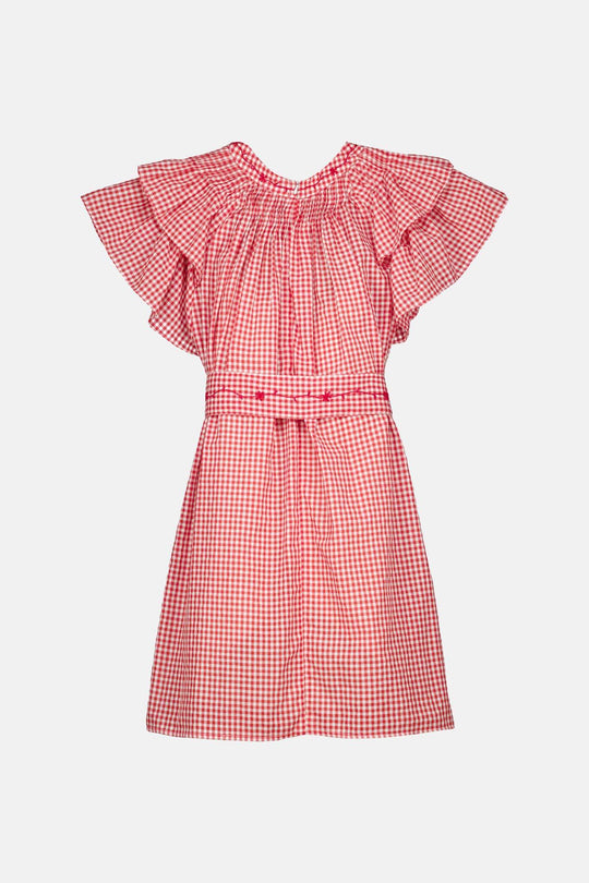 Aranza Roja Gingham Short Dress
