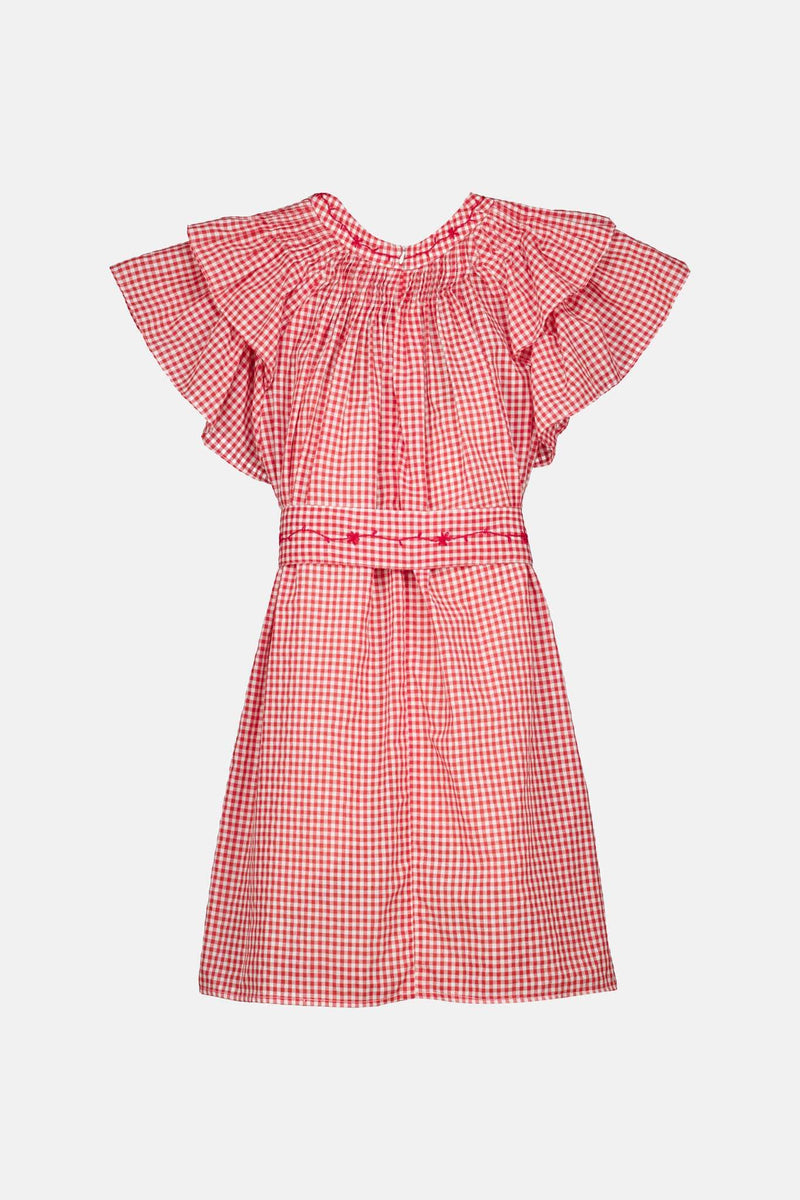 Aranza Roja Gingham Short Dress