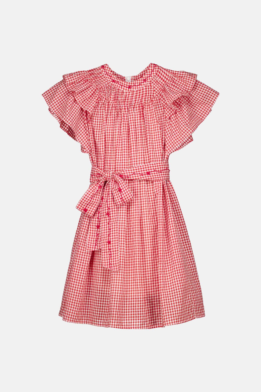 Aranza Roja Gingham Short Dress