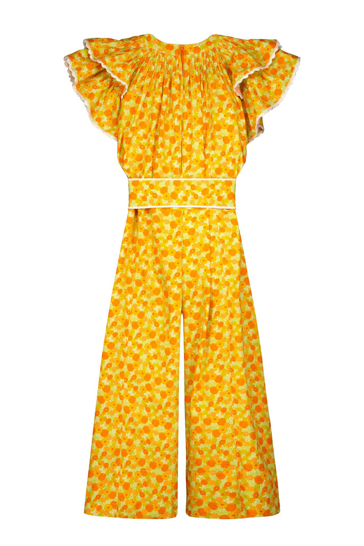 Aranza Yellow Floral Jumpsuit Back