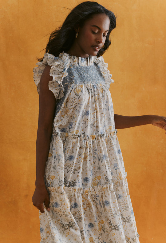 Alicia Azul y Amarillo Floral