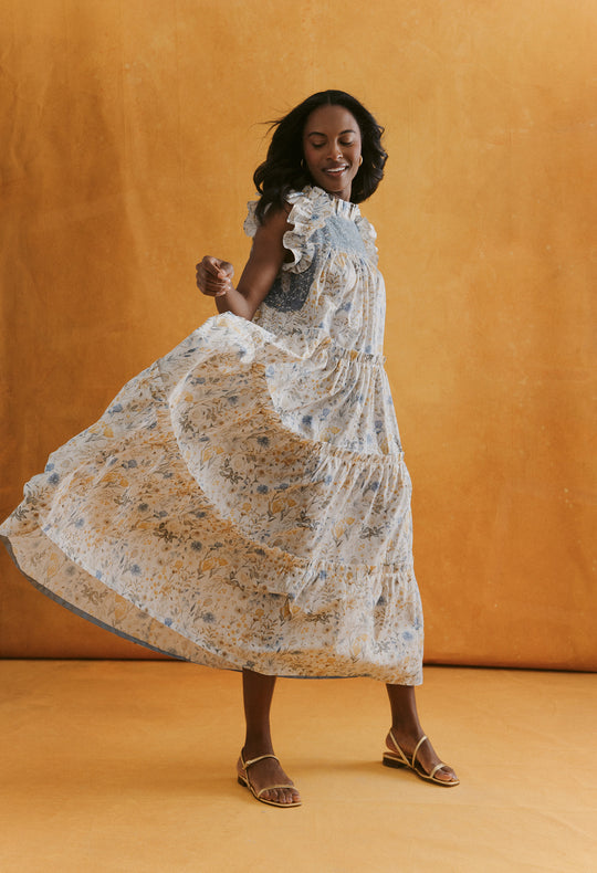 Alicia Azul y Amarillo Floral