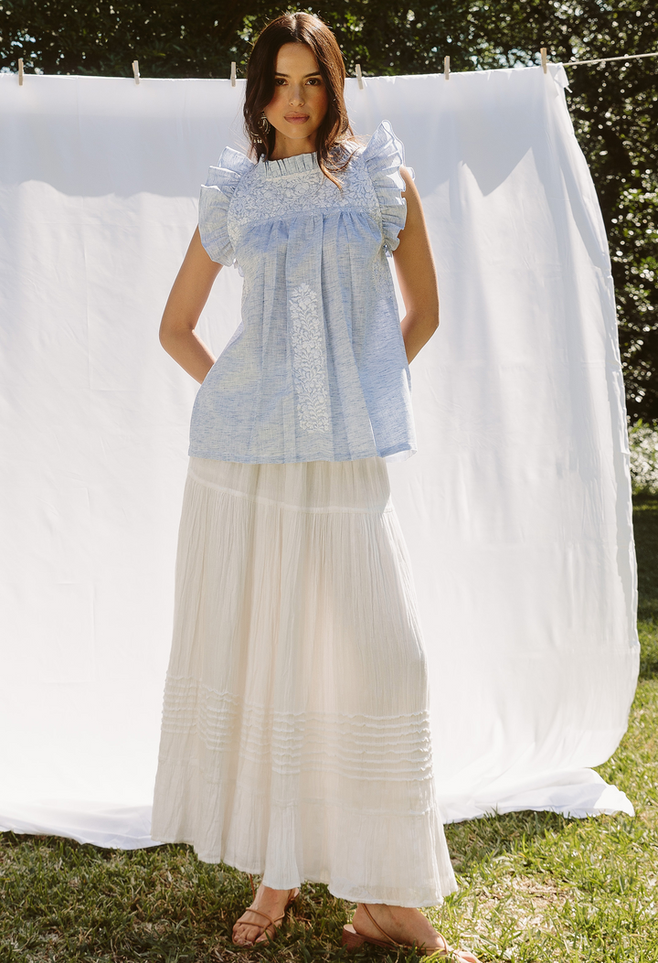 Olivia Blouse Blouse Olivia Azul y Blanca Blusa Olivia Azul y Blanca Blusa