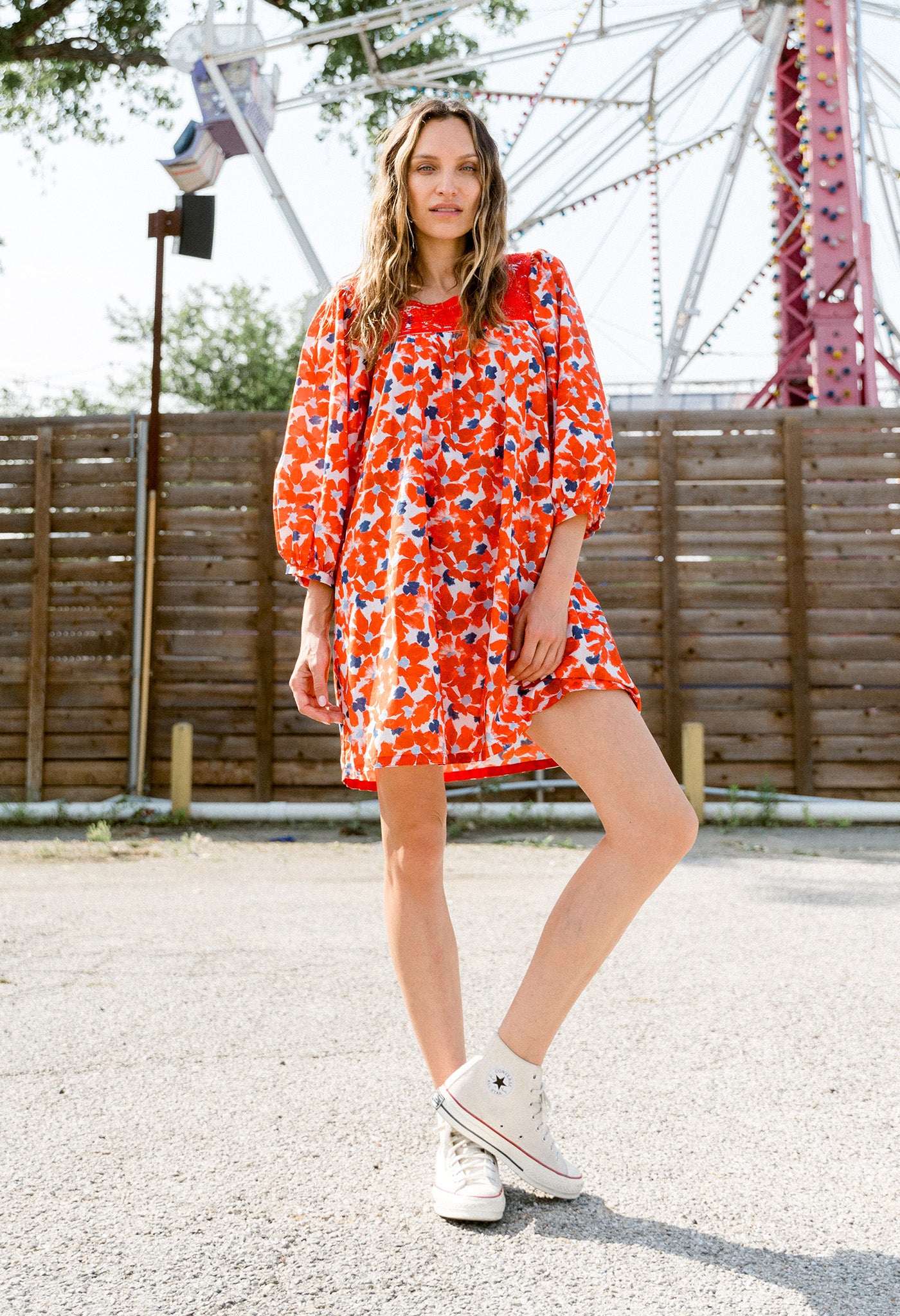 Marta Floral Rojo