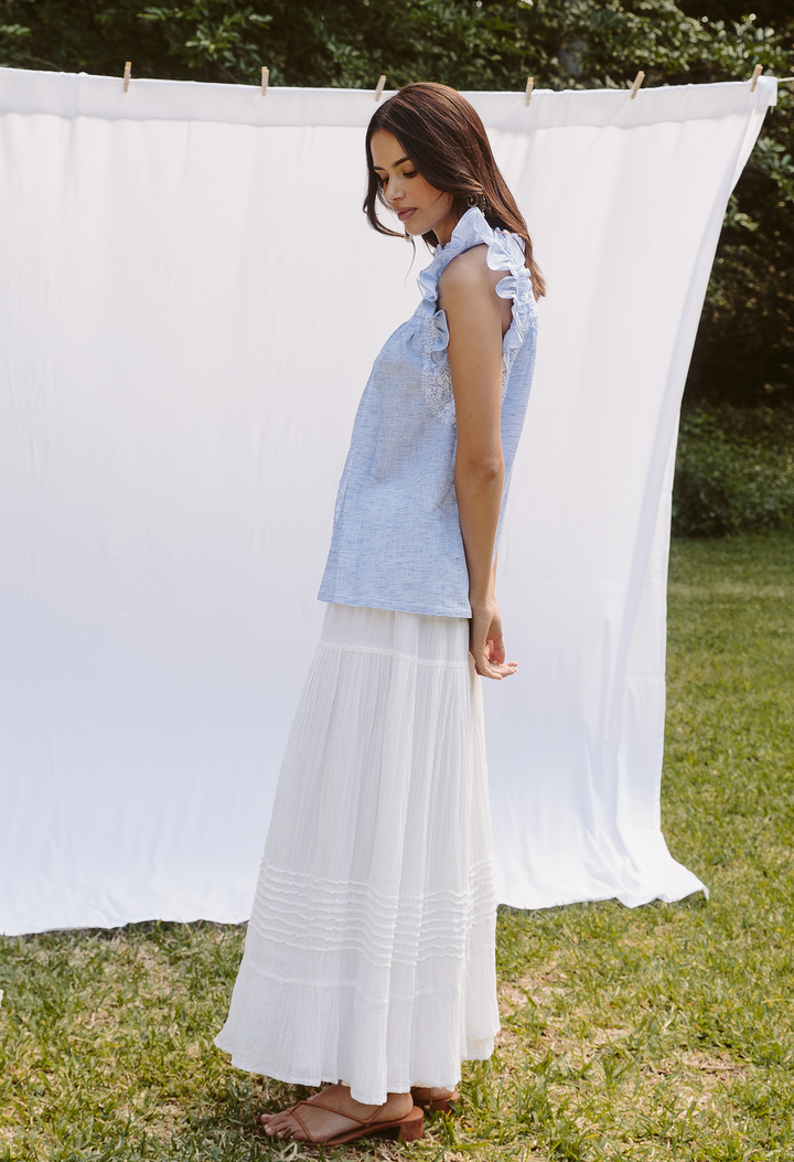 Olivia Blouse Blouse Olivia Azul y Blanca Blusa Olivia Azul y Blanca Blusa