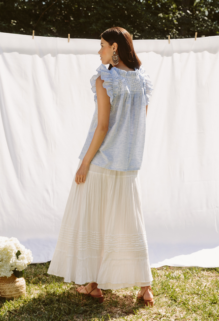 Olivia Blouse Blouse Olivia Azul y Blanca Blusa Olivia Azul y Blanca Blusa