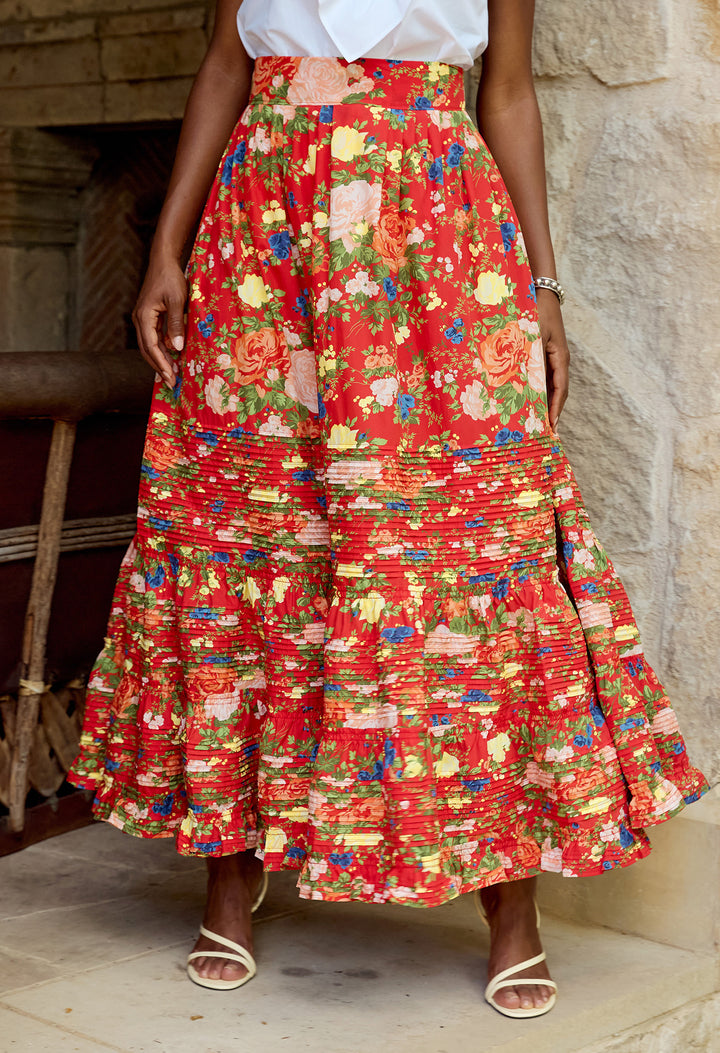 Falda Rojo Floral