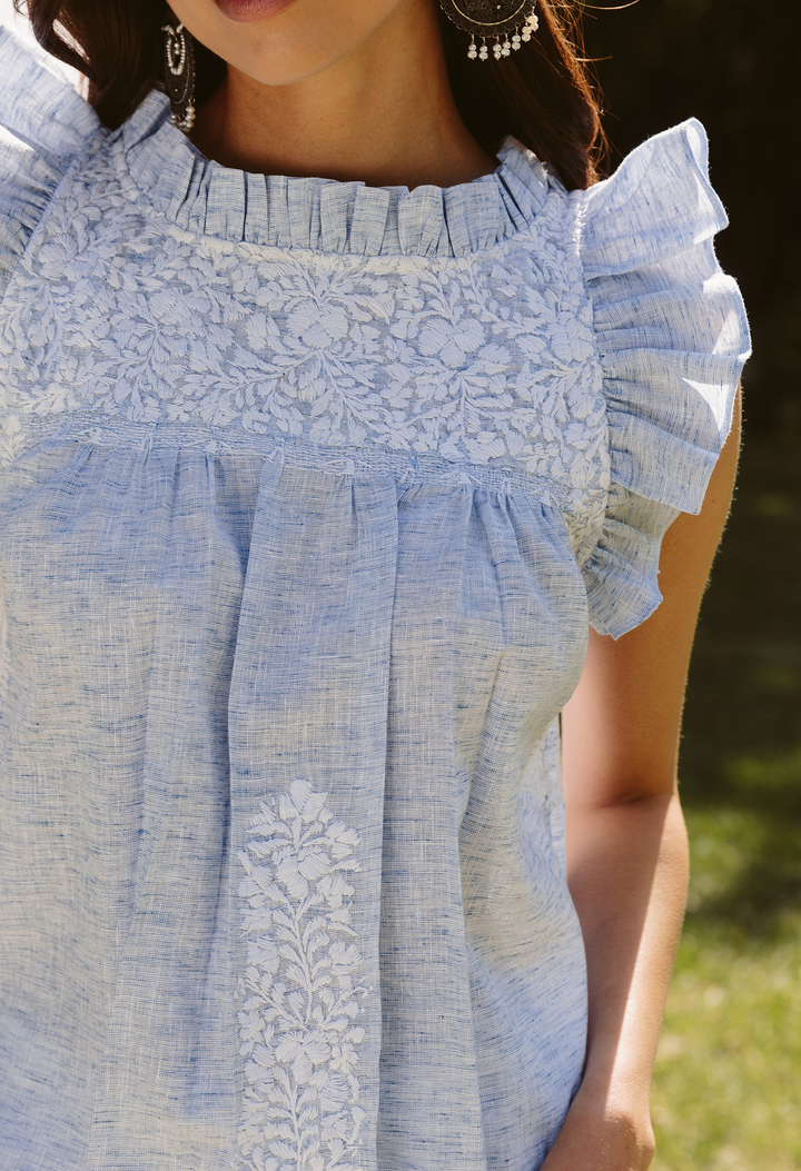 Olivia Blouse Blouse Olivia Azul y Blanca Blusa Olivia Azul y Blanca Blusa