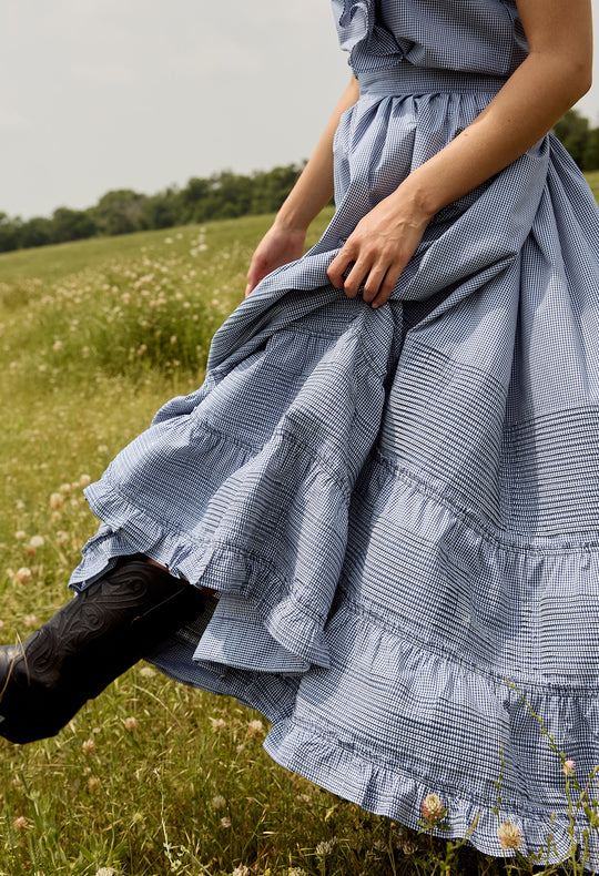 Falda Azul Gingham