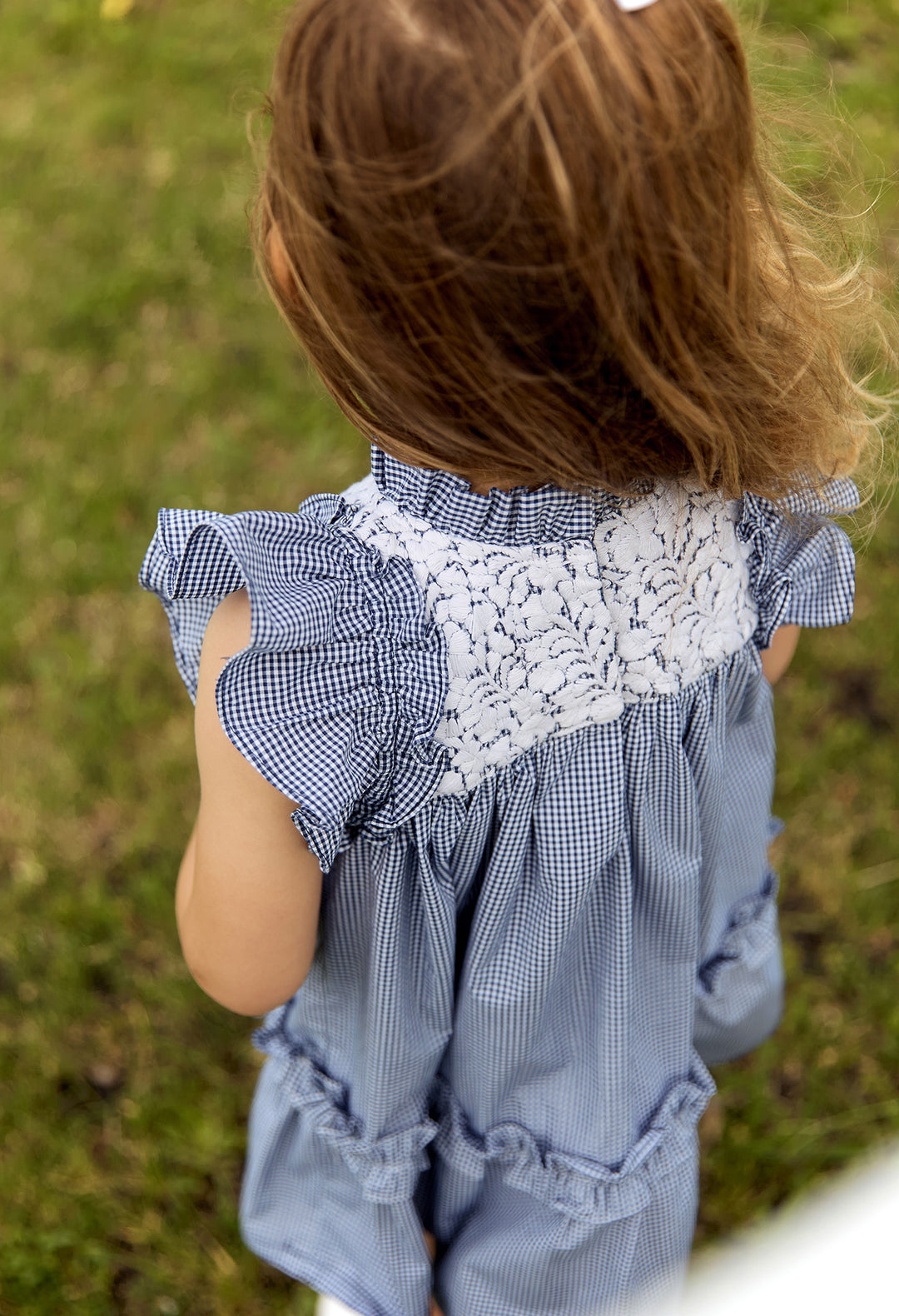 Olivia Niña Azul Gingham