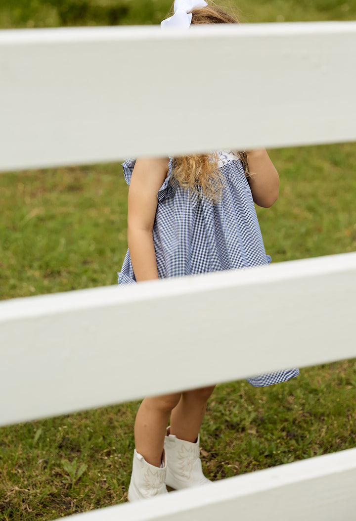 Olivia Niña Azul Gingham