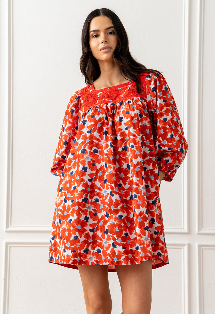 Marta Floral Rojo