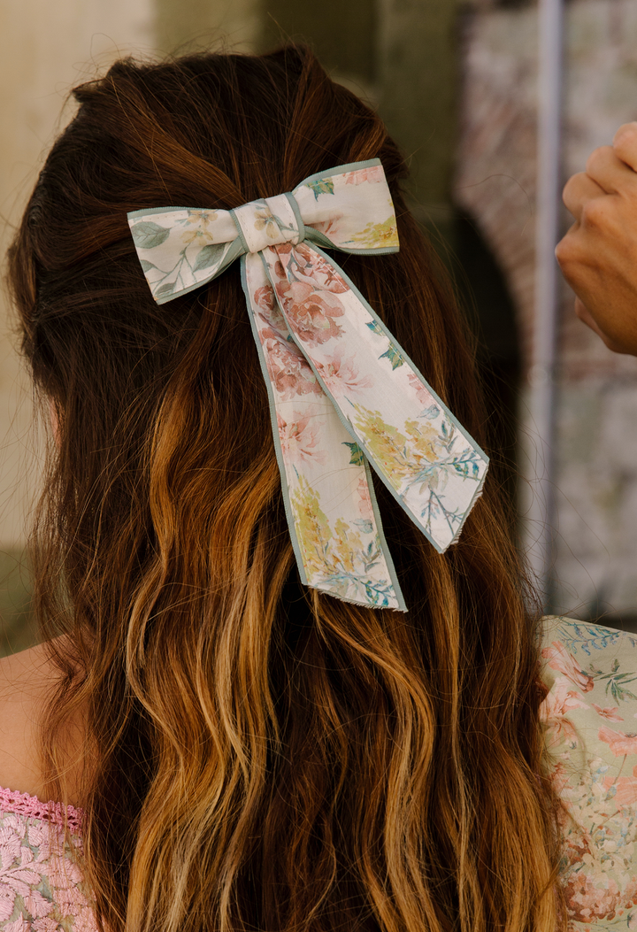 Verde Floral Hair Bow