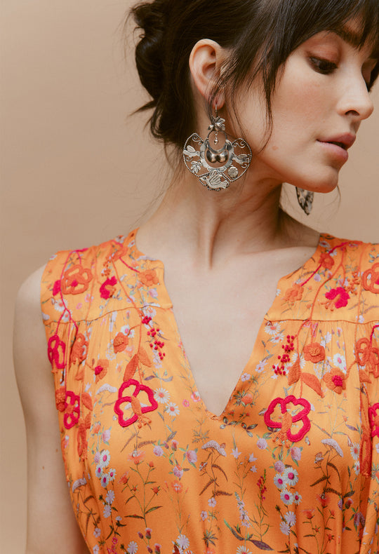 Chela Naranja Floral