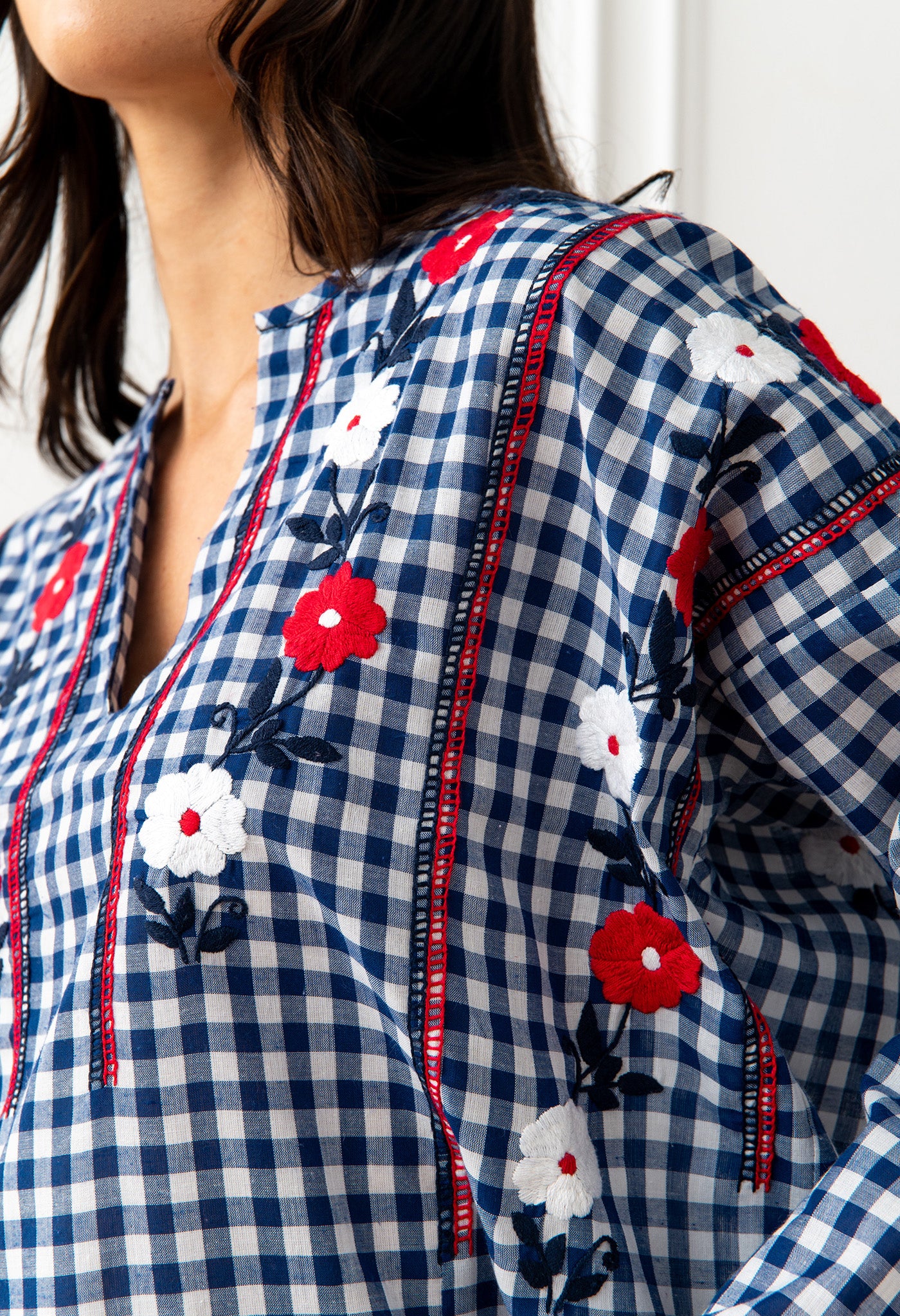 Alejandra Azul Marino Gingham