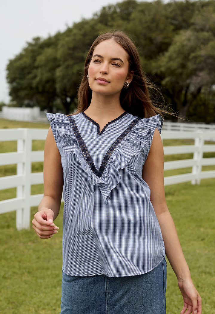 Valentina Blouse Blouse Valentina Azul Gingham Valentina Azul Gingham