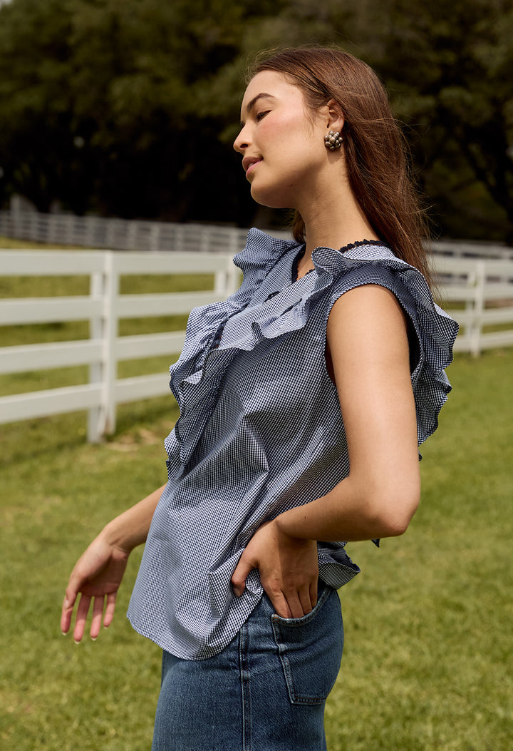 Valentina Blouse Blouse Valentina Azul Gingham Valentina Azul Gingham