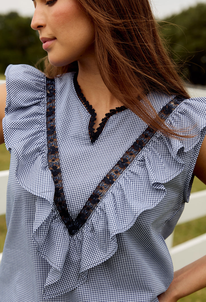 Valentina Blouse Blouse Valentina Azul Gingham Valentina Azul Gingham