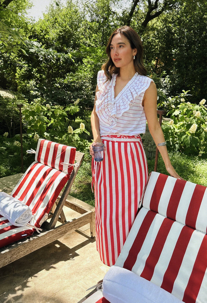 Regina Blouse Blouse Regina Sleeveless Red Stripe Blouse Regina Sleeveless Red Stripe Blouse
