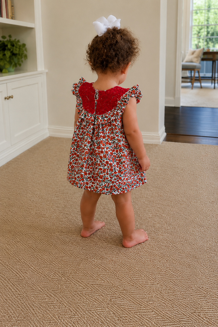 Olivia Bubble Baby Olivia Red Floral Bloomer Set Olivia Red Floral Bloomer Set | Mi Golondrina