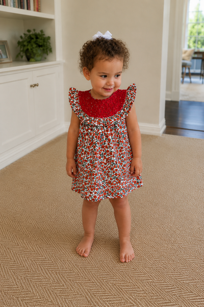 Olivia Bubble Baby Olivia Red Floral Bloomer Set Olivia Red Floral Bloomer Set | Mi Golondrina