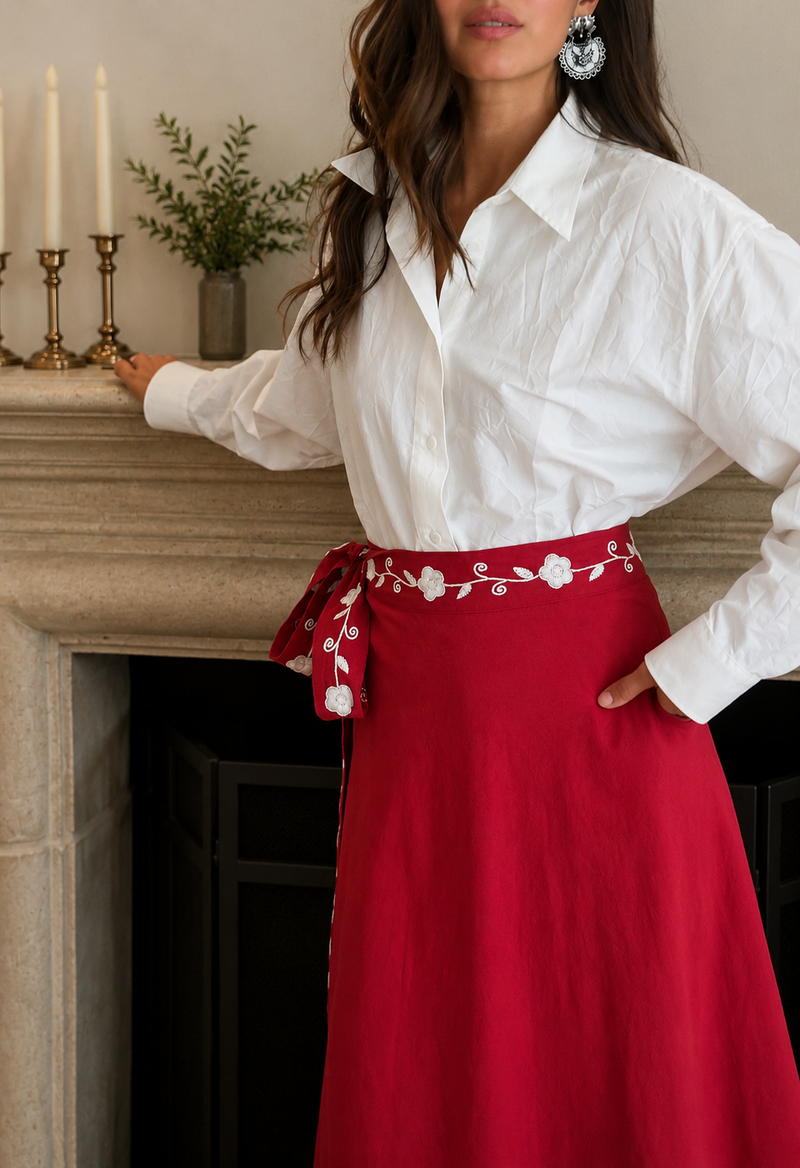 The Wrap Skirt in Red
