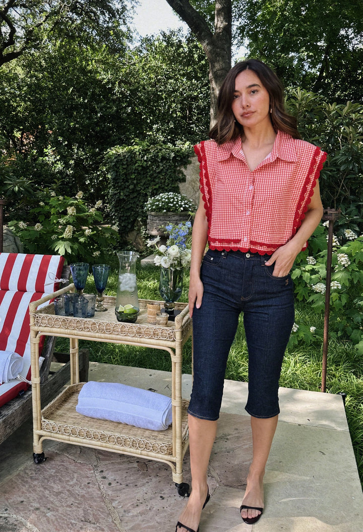 Nina Blouse Blouse Nina Red Gingham Blouse Nina Red Gingham Blouse
