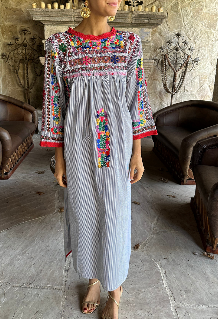 Deshilado Midi Dress Dress Deshilado Dress Diez Blue Deshilado Midi Dress | Mi Golondrina