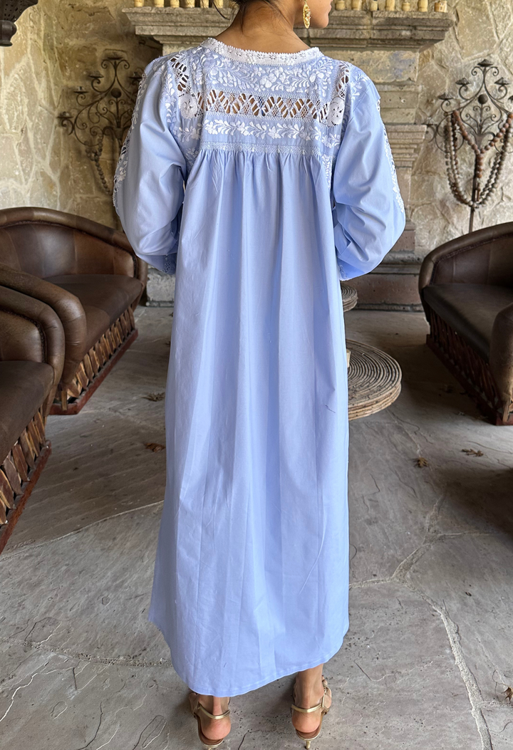 Deshilado Midi Dress Dress Deshilado Dress Doce Blue Deshilado Midi Dress | Mi Golondrina