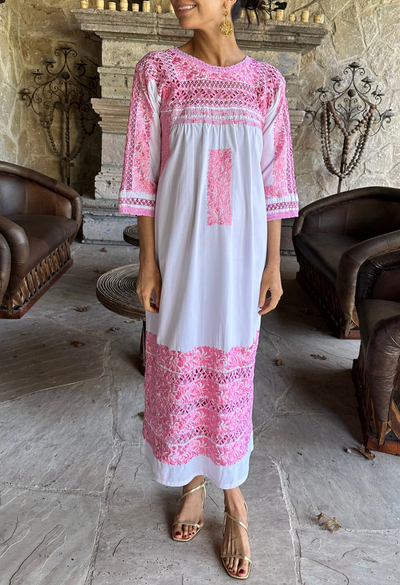 Deshilado Midi Dress Dress Deshilado Dress Trece Blue Deshilado Midi Dress | Mi Golondrina