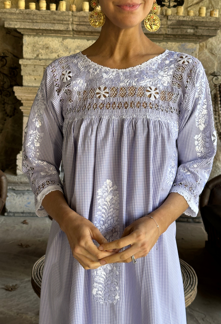 Deshilado Midi Dress Dress Deshilado Dress Dieciséis Blue Deshilado Midi Dress | Mi Golondrina