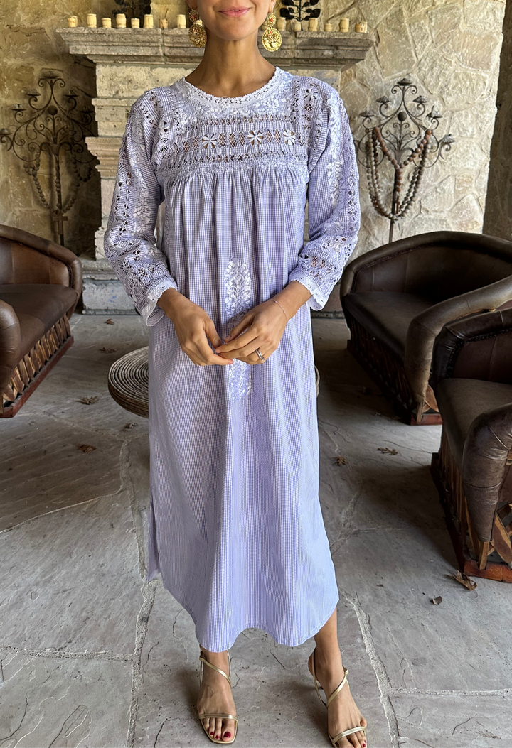 Deshilado Midi Dress Dress Deshilado Dress Dieciocho Blue Deshilado Midi Dress | Mi Golondrina