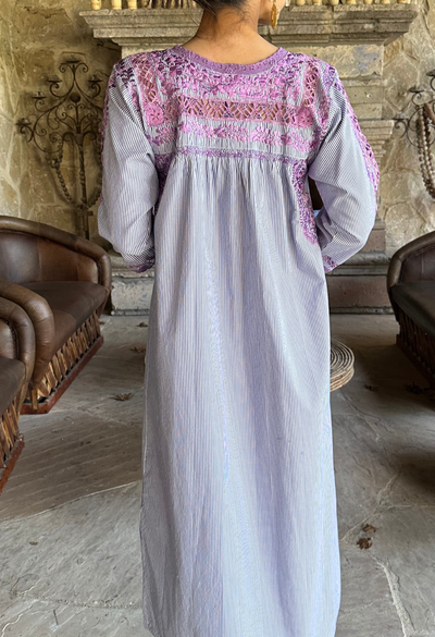 Deshilado Midi Dress Dress Deshilado Dress Veintiuno Blue Deshilado Midi Dress | Mi Golondrina