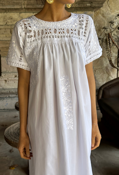 Deshilado Midi Dress Dress Deshilado Dress Veintidós Blue Deshilado Midi Dress | Mi Golondrina