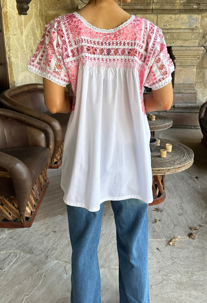 Deshilado Blouse Dress Deshilado Blouse Veintiséis Blue Deshilado Midi Dress | Mi Golondrina