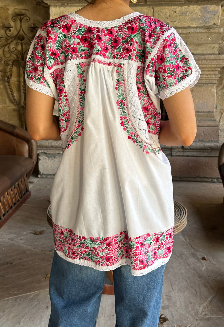 Deshilado Blouse Dress Deshilado Blouse Veintisiete Blue Deshilado Midi Dress | Mi Golondrina