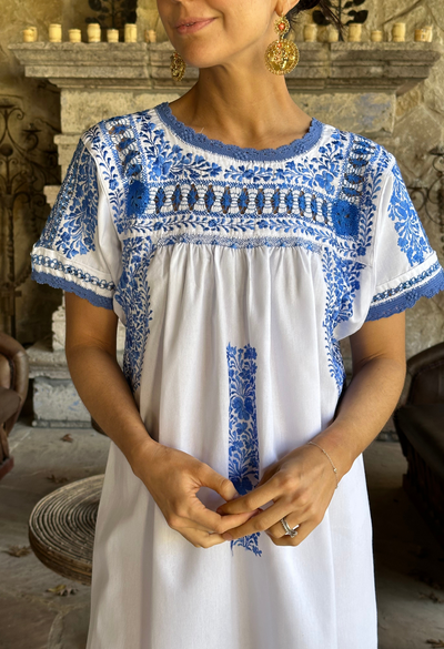 Deshilado Midi Dress Dress Deshilado Dos Blue Deshilado Midi Dress | Mi Golondrina