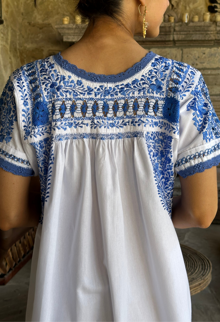 Deshilado Midi Dress Dress Deshilado Dos Blue Deshilado Midi Dress | Mi Golondrina