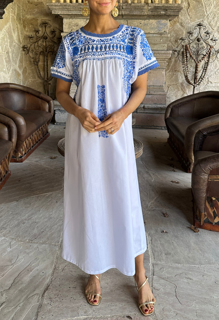 Deshilado Midi Dress Dress Deshilado Dos Blue Deshilado Midi Dress | Mi Golondrina