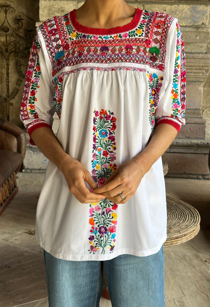 Deshilado Blouse Blouse Deshilado Blouse Treinta y Uno Blue Deshilado Midi Dress | Mi Golondrina