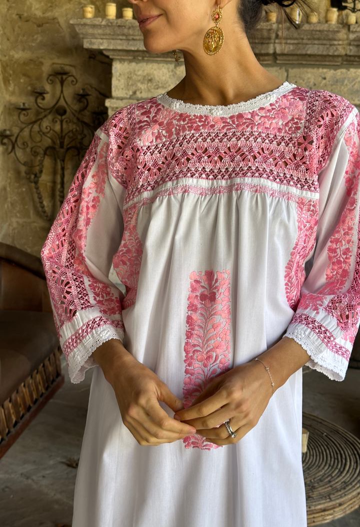 Deshilado Dress Dress Deshilado Dress Treinta y Tres Blue Deshilado Midi Dress | Mi Golondrina