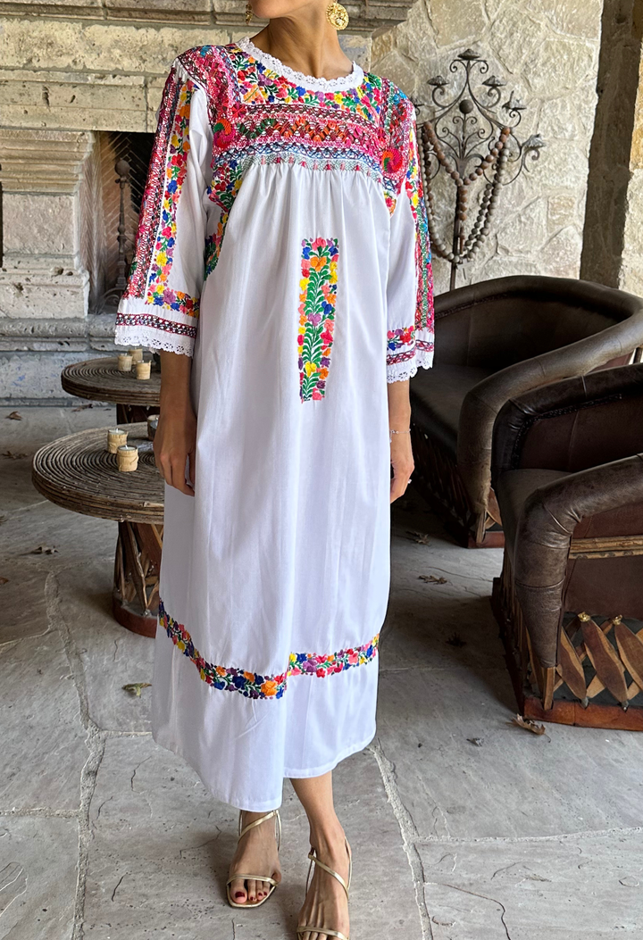 Deshilado Dress Dress Deshilado Dress Treinta y Cuatro Blue Deshilado Midi Dress | Mi Golondrina