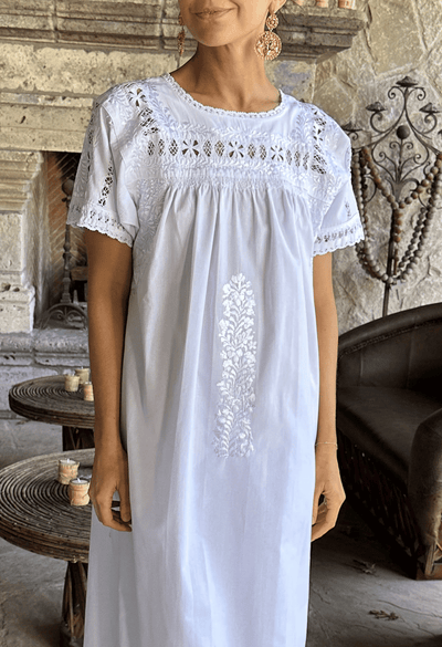 Deshilado Midi Dress Dress Deshilado Dress Seis Blue Deshilado Midi Dress | Mi Golondrina