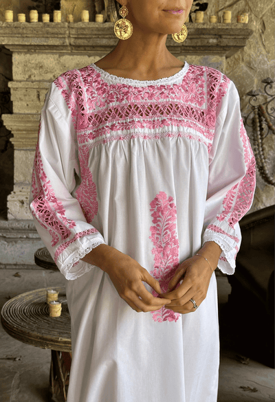 Deshilado Midi Dress Dress Deshilado Dress Siete Blue Deshilado Midi Dress | Mi Golondrina