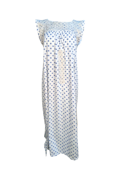 Blanca y Diseños Azul Flores Midi Dress