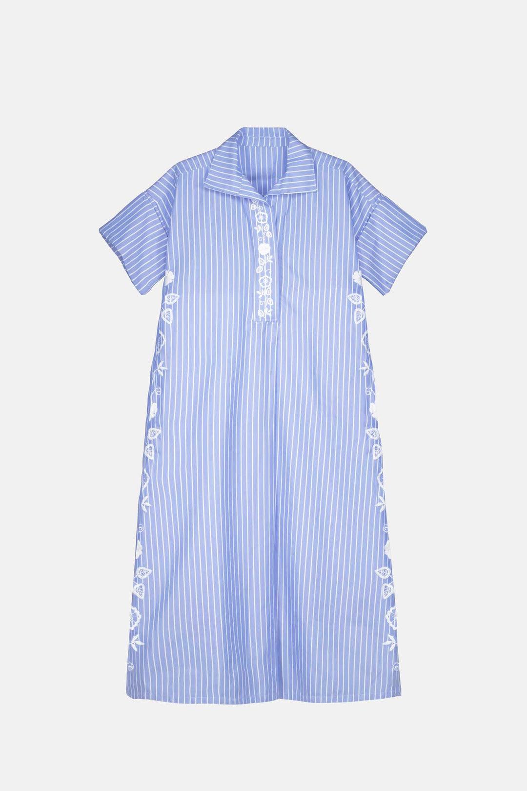 Emilia Rayas Azules Midi Dress