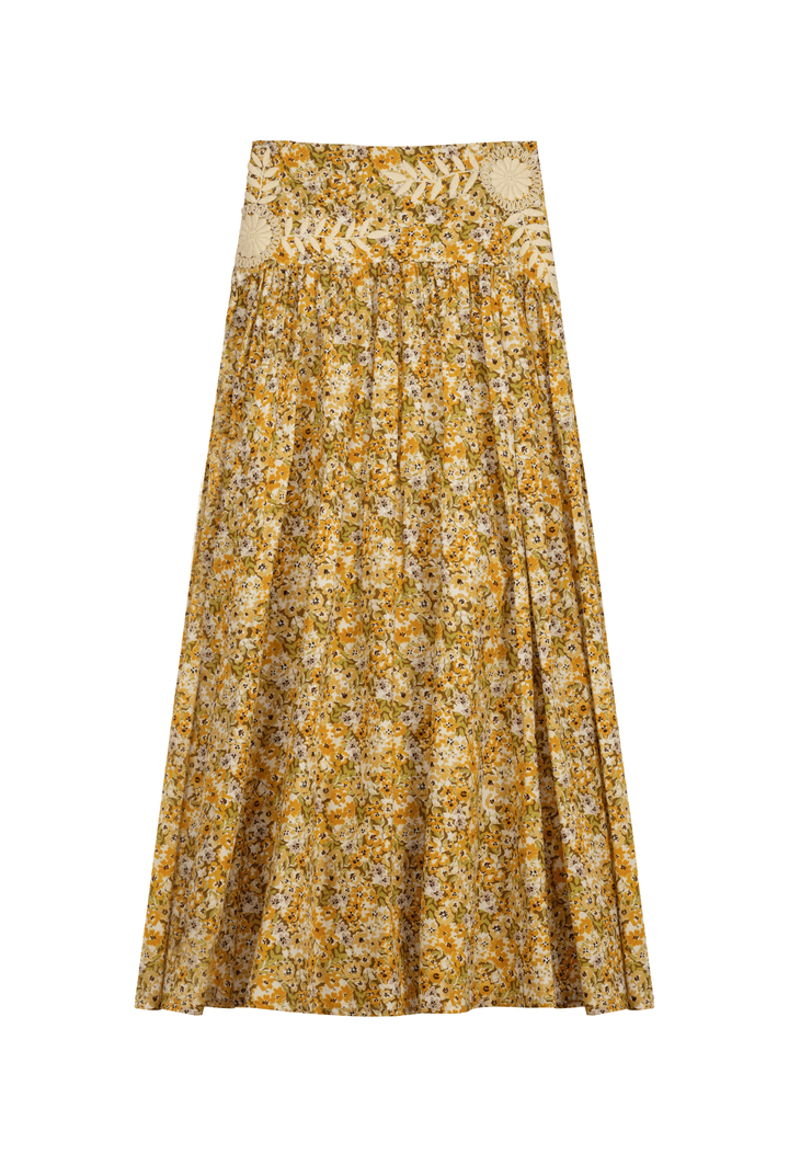 Esmeralda Amarilla Floral Skirt