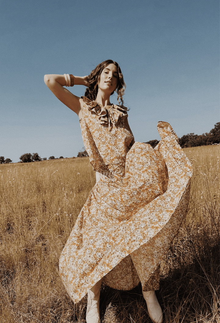 Esmeralda Amarilla Floral Skirt