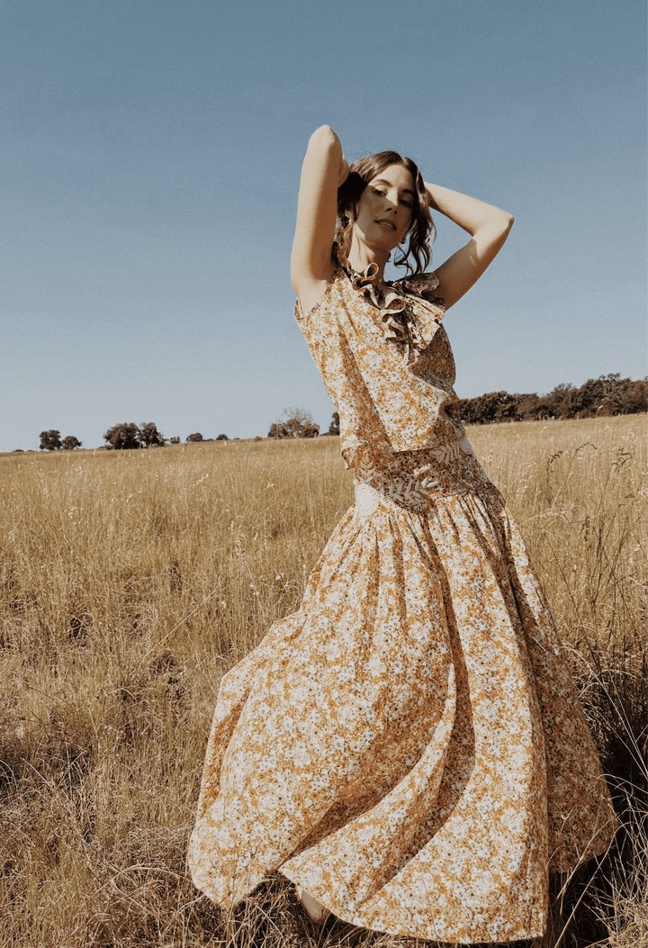 Esmeralda Amarilla Floral Skirt